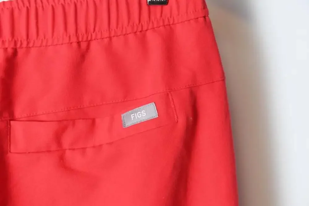 FIGS Men's Tansen Jogger Scrub Pants Coral Red Teal Drawstring Size XS / S